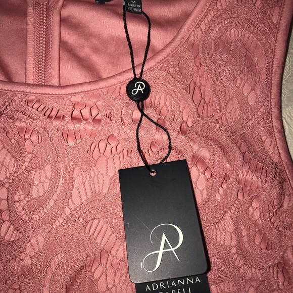 NEW ADRIANNA PAPELL Tank Top Shirt Rose Lace - Picture 3 of 7